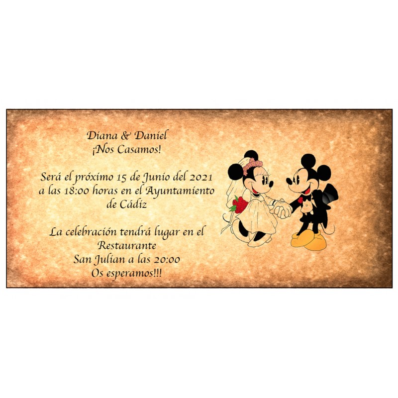 Faire part de mariage disney retro