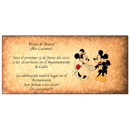 Invitations de mariage Disney rétro