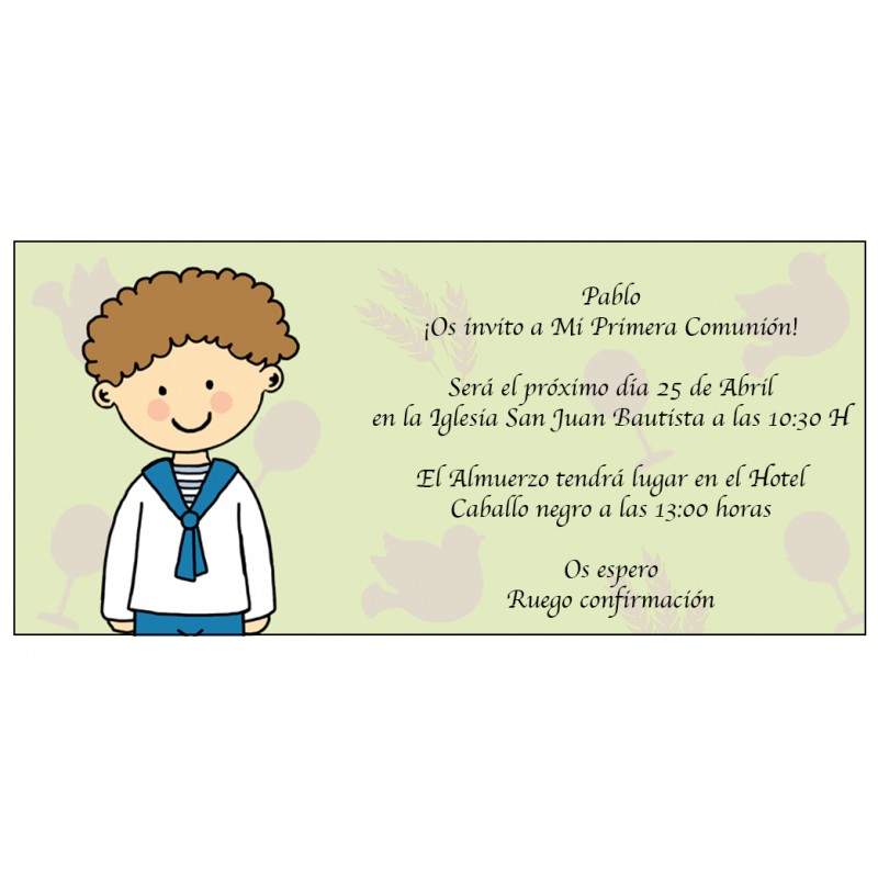 Carte invitation communion moderne