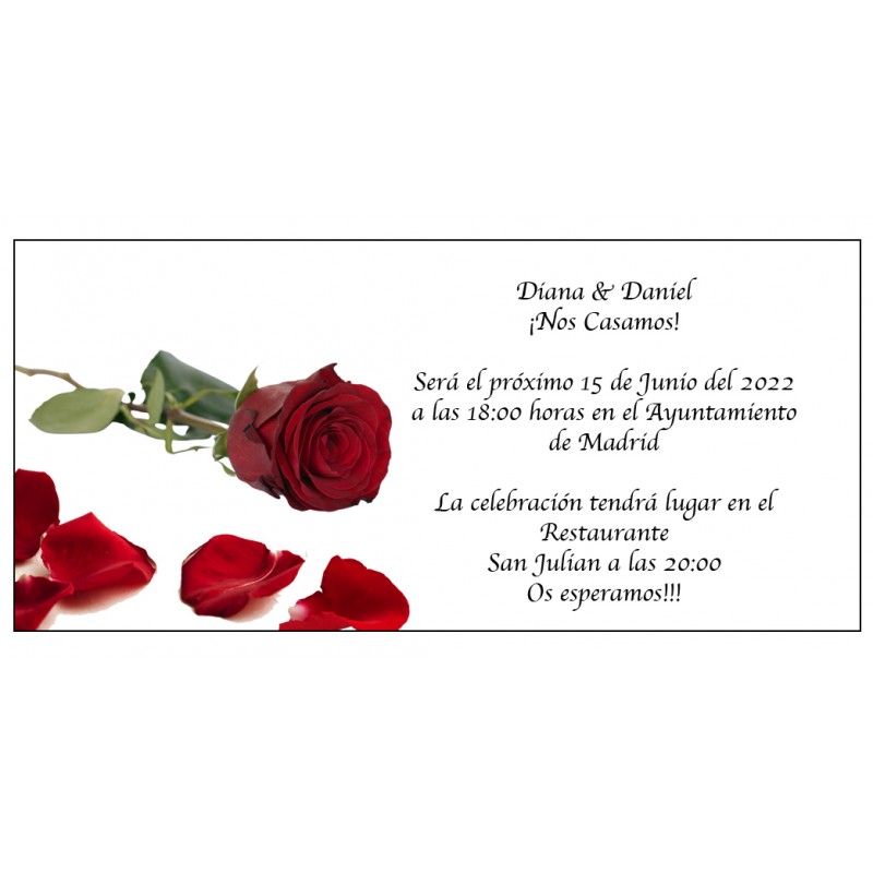 Invitations de mariage fleur rose
