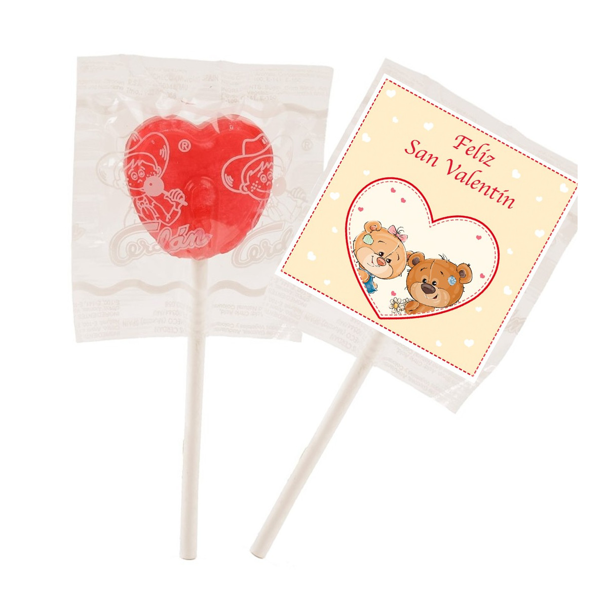 Sucettes saint valentin en forme de coeur