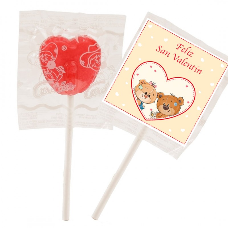 Sucettes saint valentin en forme de coeur