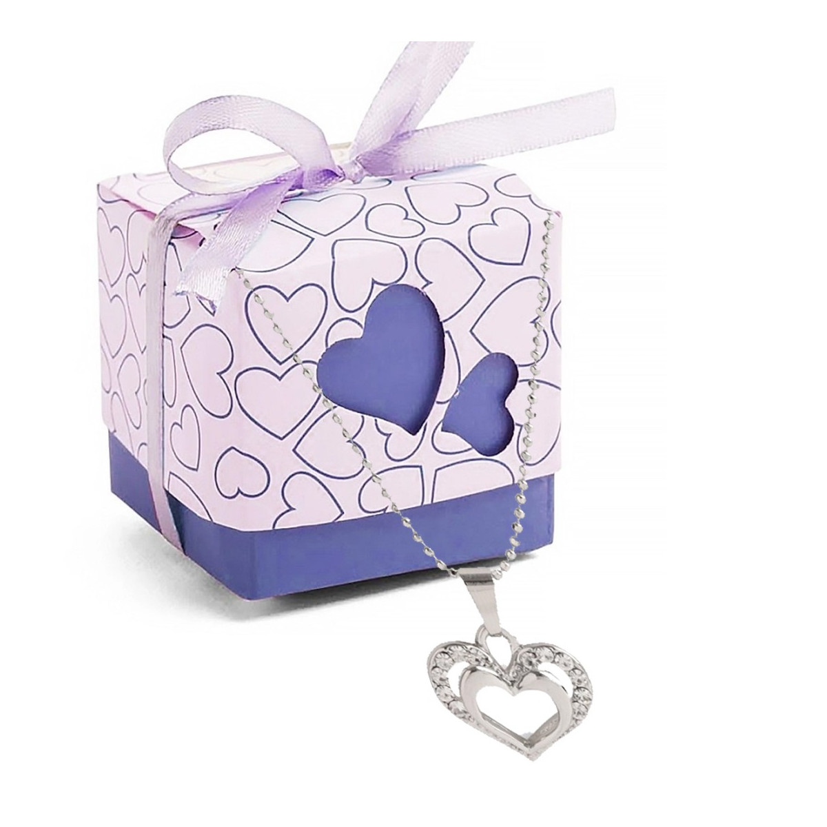 Pendentif coeur pour la saint valentin dans une boîte