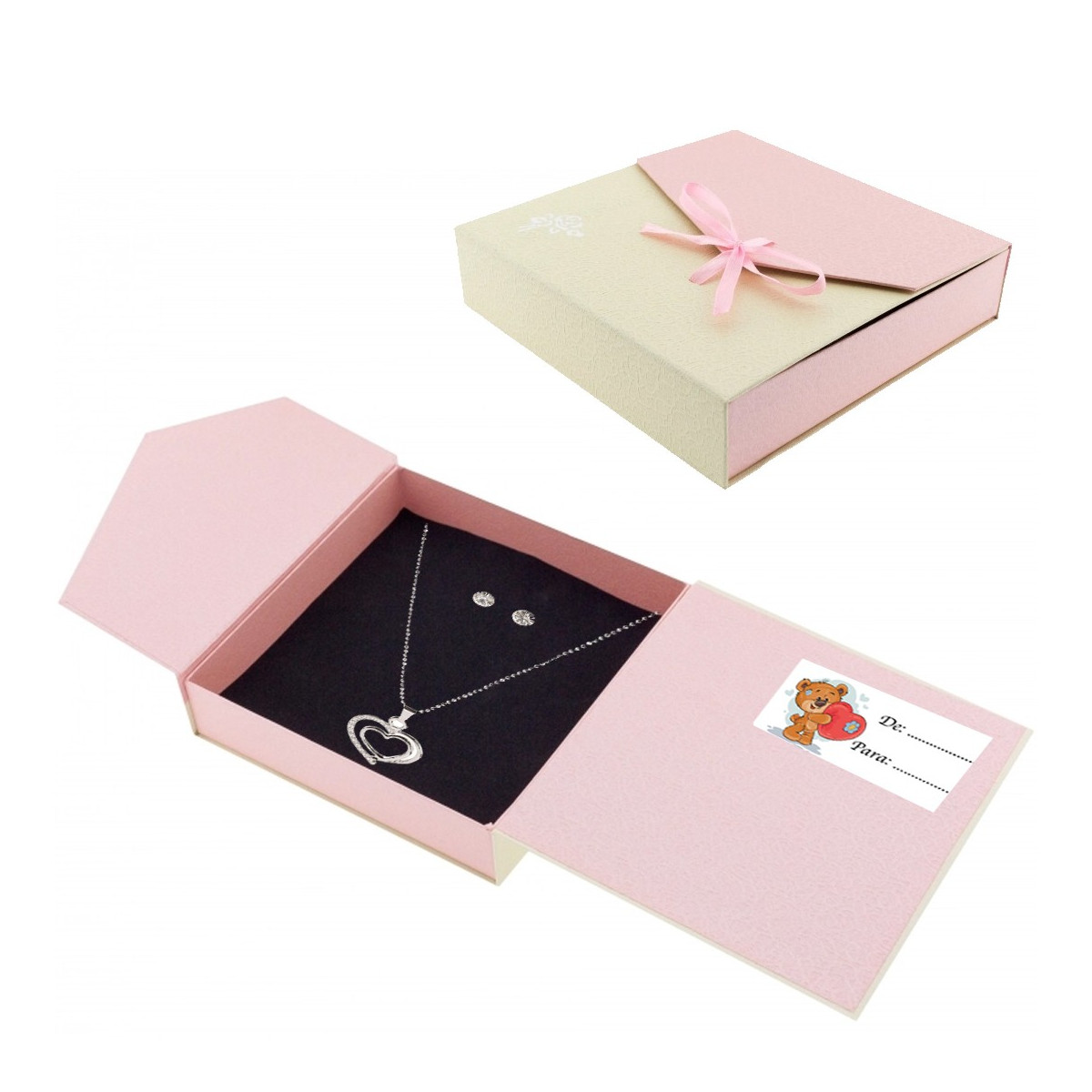 Ensemble de boucles d oreilles et pendentif pour la saint valentin