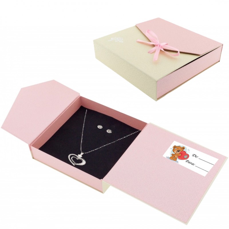 Ensemble de boucles d oreilles et pendentif pour la saint valentin