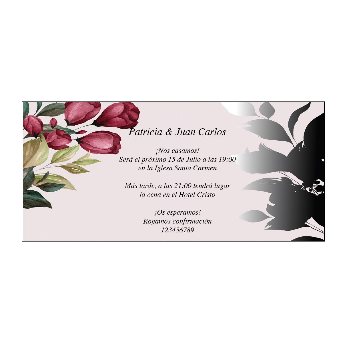 Jolies invitations avec des fleurs