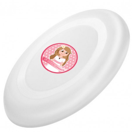 Frisbee blanc pour les enfants avec autocollant de communion