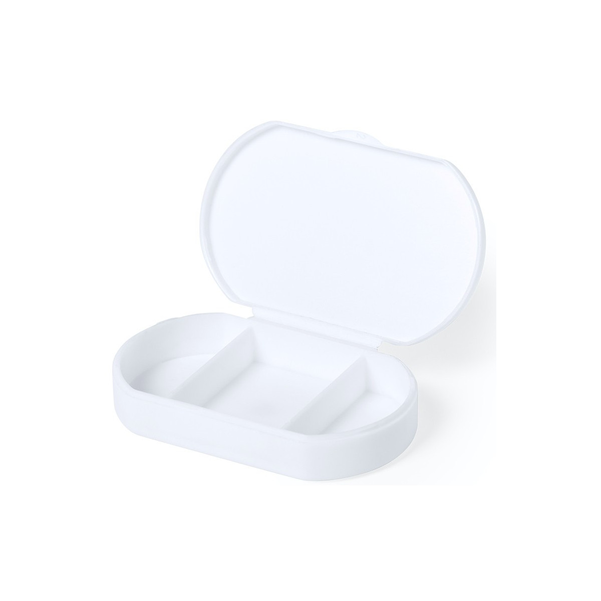 Boîte à pilules antibactérienne blanche avec 3 compartiments