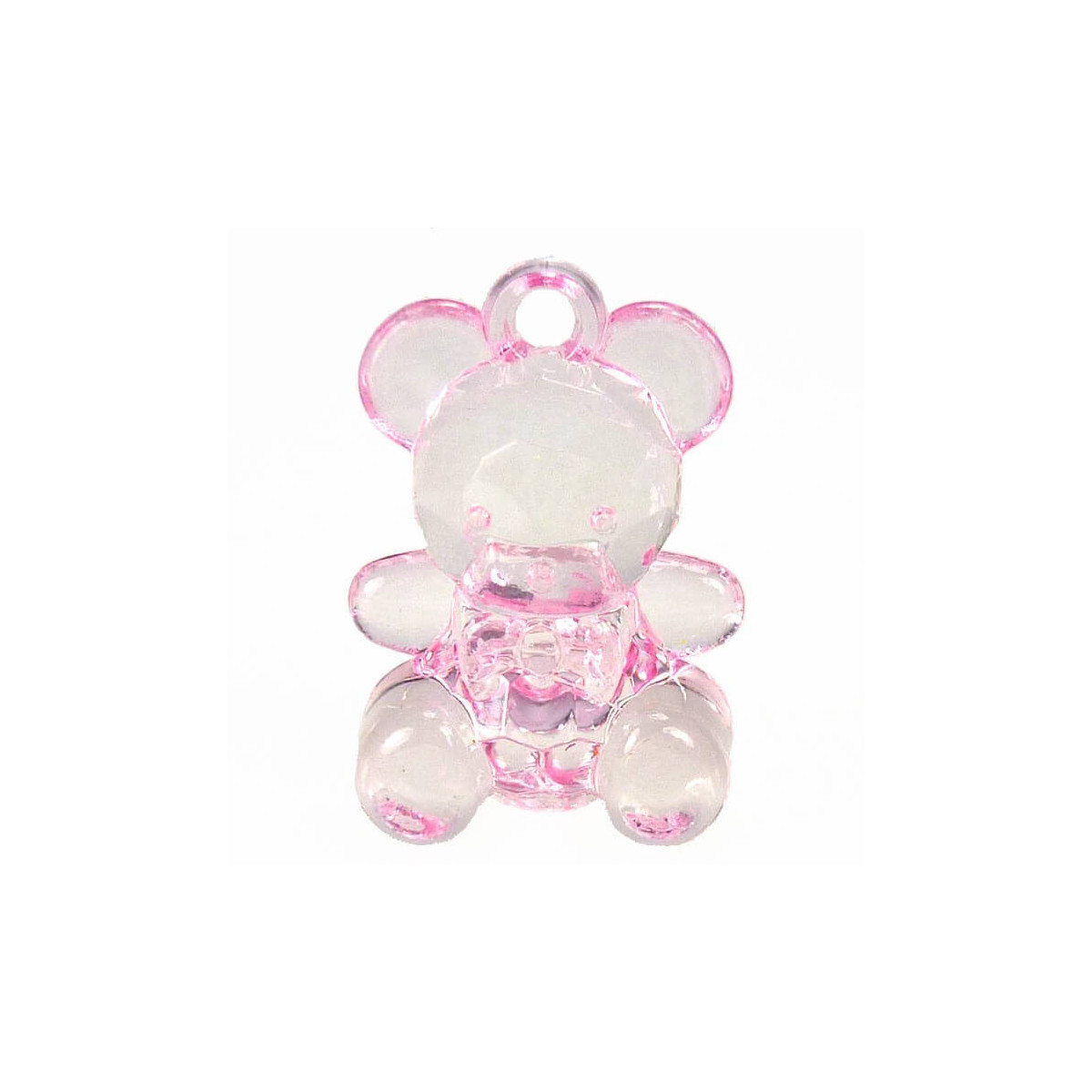 Ourson rose pour la décoration de baptême