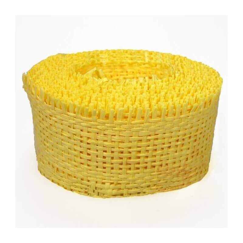 Ruban de decoration cadeau resille jaune