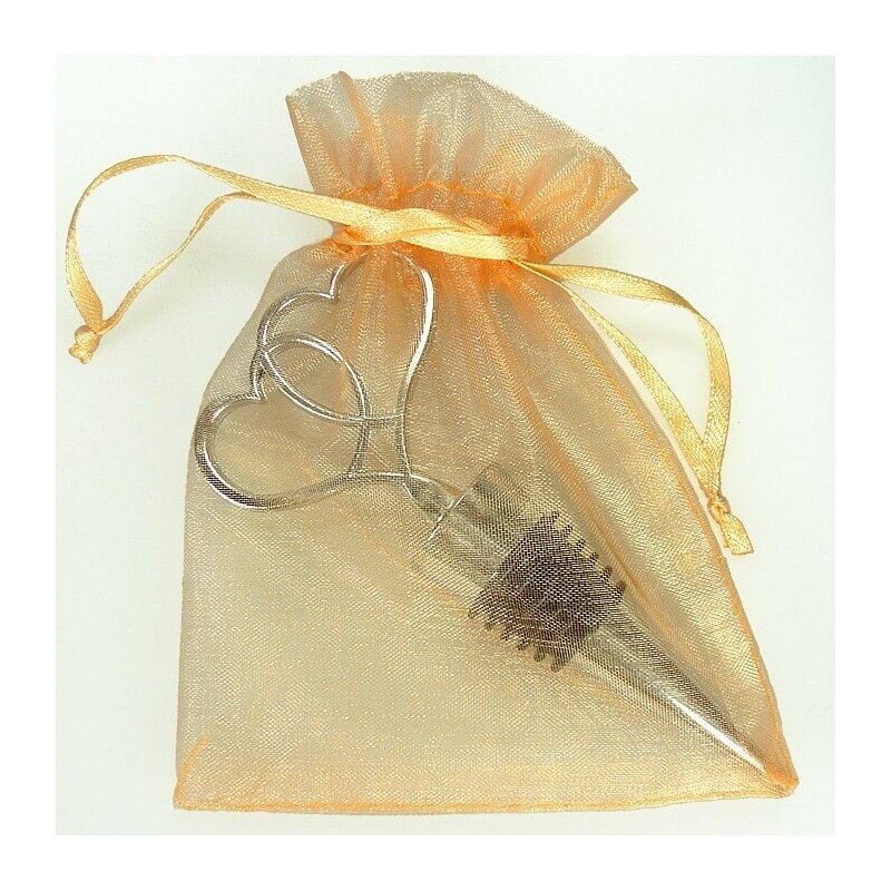 Cadeau invite bouchon de vin pochette organza