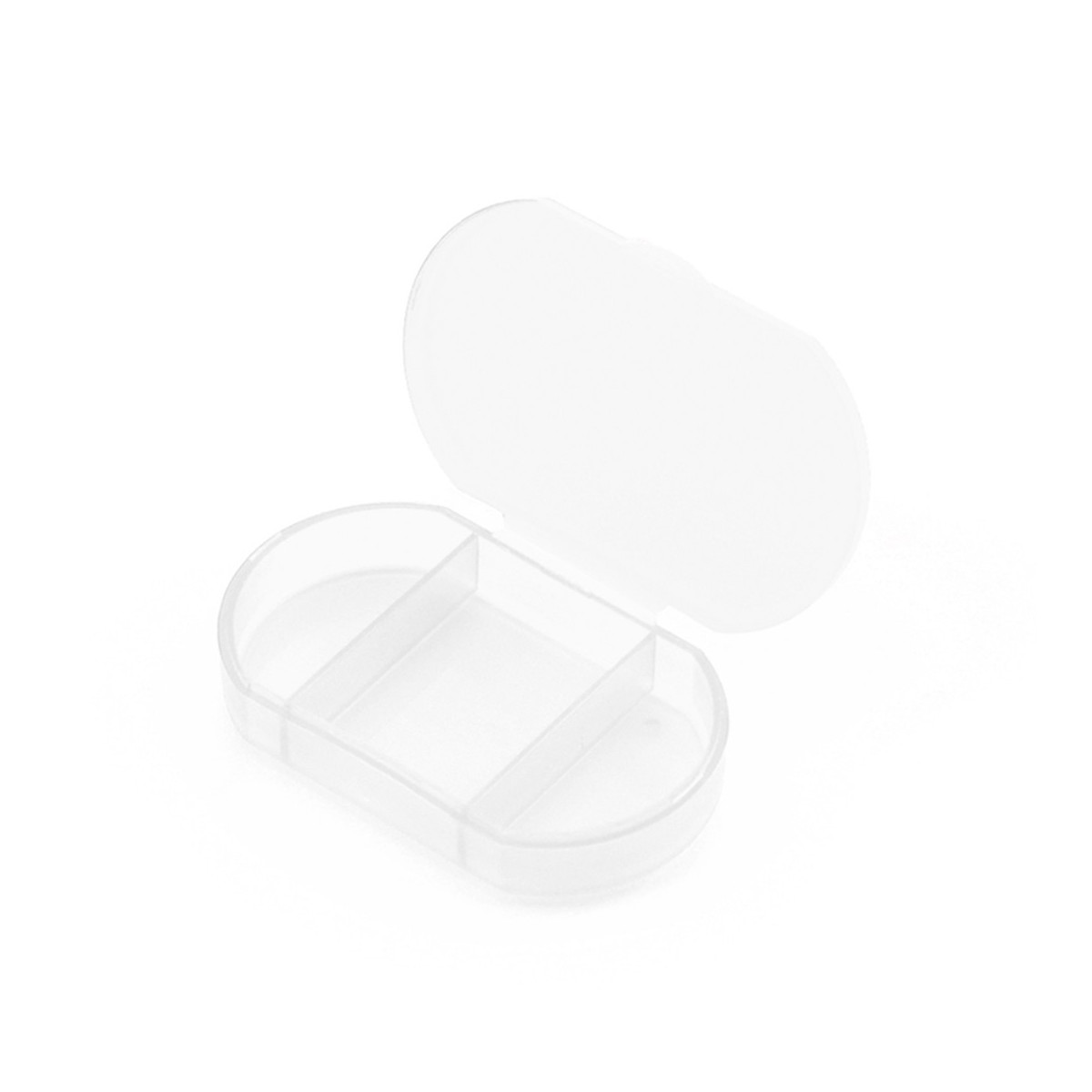 Boîte à pilules de couleur transparente trizone