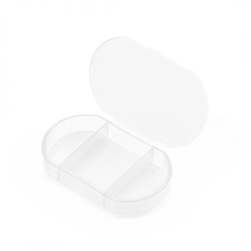 Boîte à pilules de couleur transparente trizone