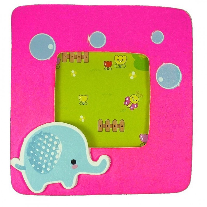 Cadre photo enfant en bois avec éléphant Un détail tendre et coloré pour les plus petits