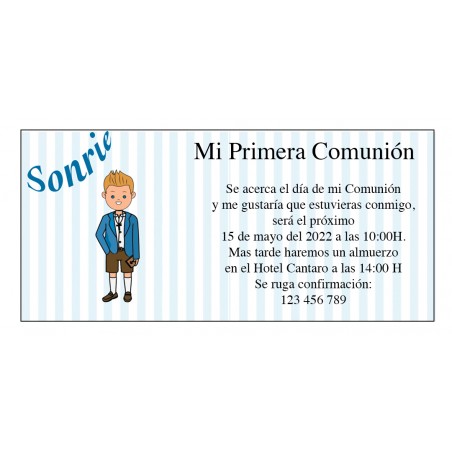 Invitation De Communion De Garçon Personnalisée