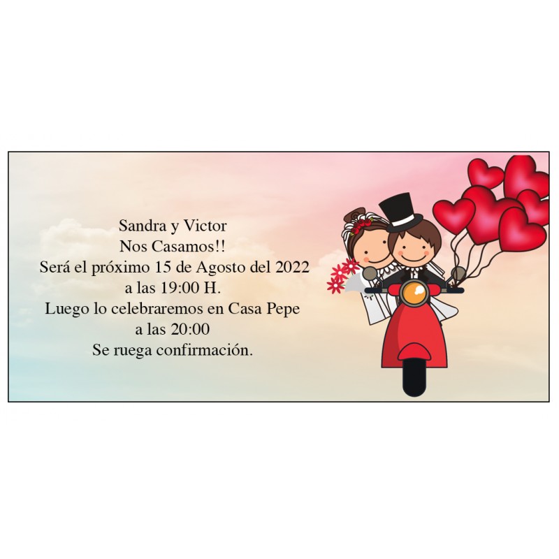 Invitation de mariage vespa