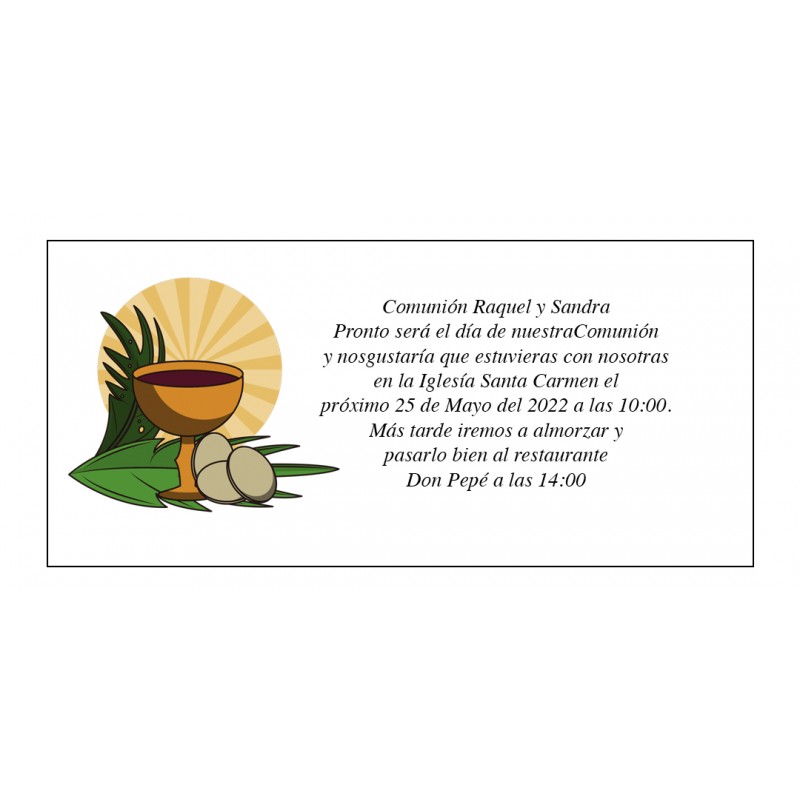 Conception de calice de carte de communion