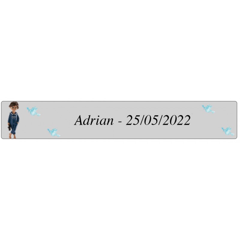 Autocollant communion adrian boy transparent