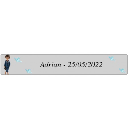 Autocollant communion adrian boy transparent