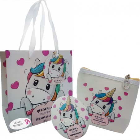 Coffret Cadeau Porte Monnaie Et Miroir Licorne