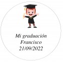 Autocollant 5cm personnalisé graduation enfant