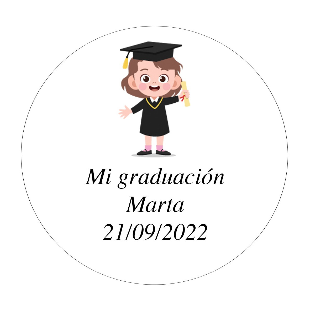 Autocollant personnalisé 5cm graduation fille