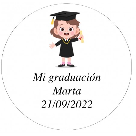 Autocollant Personnalisé 5 Cm Graduation Fille