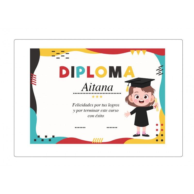 Diplôme de graduation personnalisé pour fille
