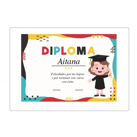 Diplôme de graduation personnalisé pour fille
