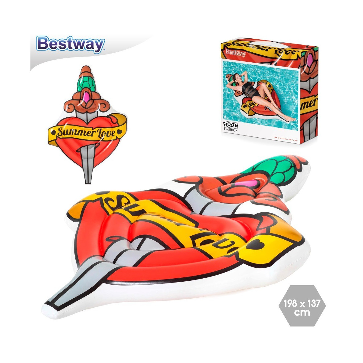 Matelas gonflable summer love tattoo