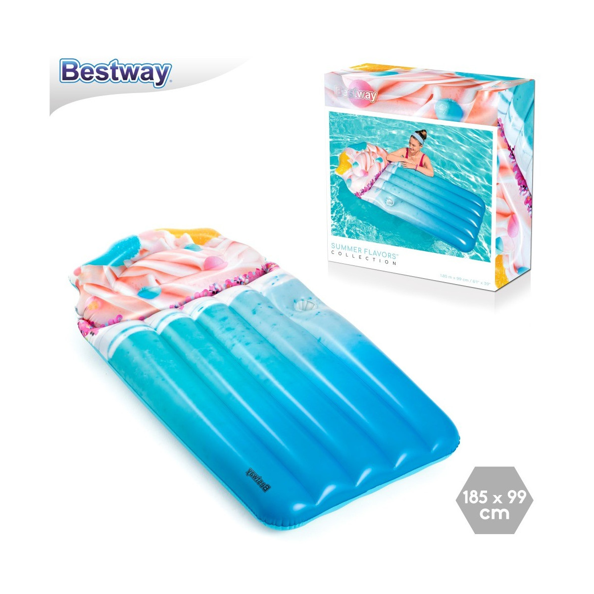 Matelas gonflable milkshake magique 185 x 99 cm