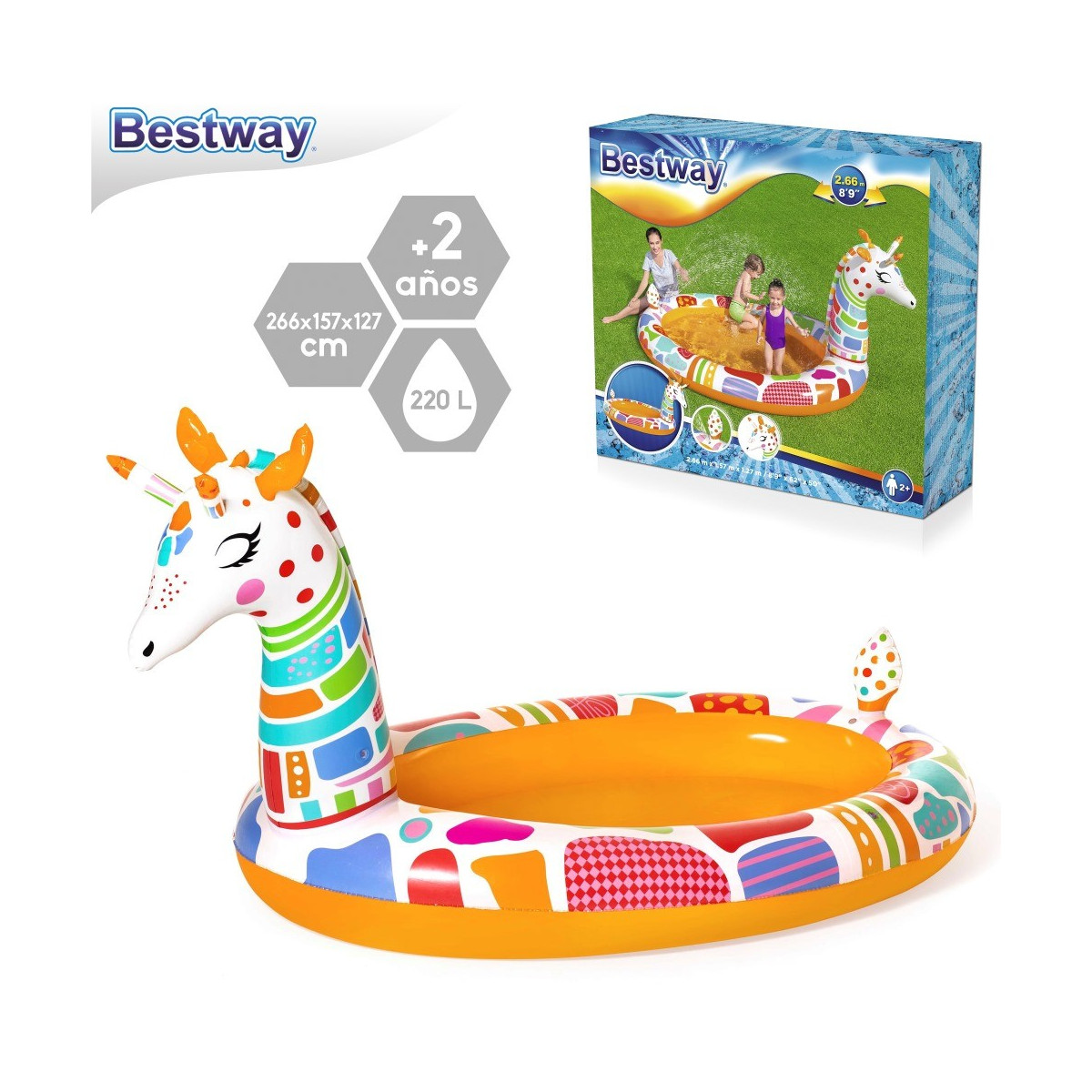 Activités de piscine girafe gonflable