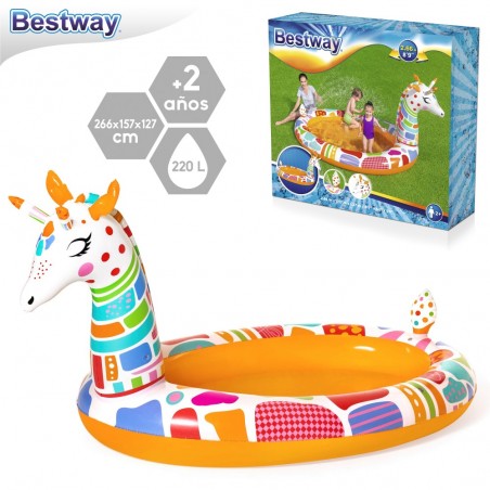 Piscine d activités gonflable girafe 266 x 157 x 127 cm