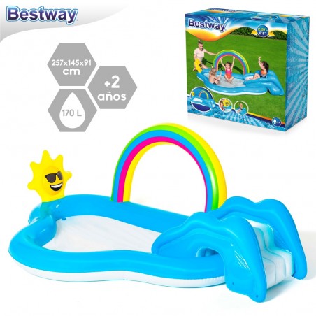 Activités piscine arc-en-ciel gonflable