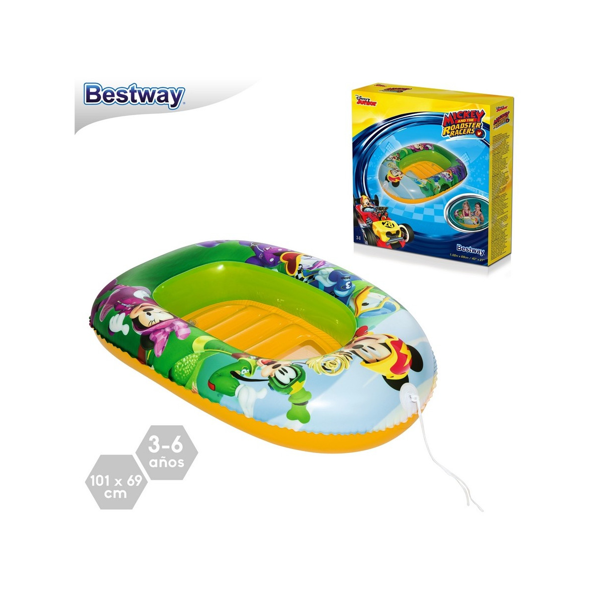 Bateau gonflable mickey 101 x 68 cm