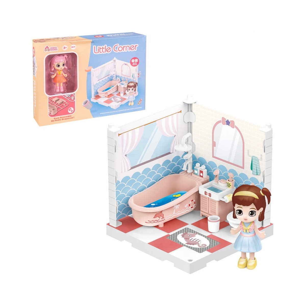 Meubles de salle de bain pour poupées de collection little corner