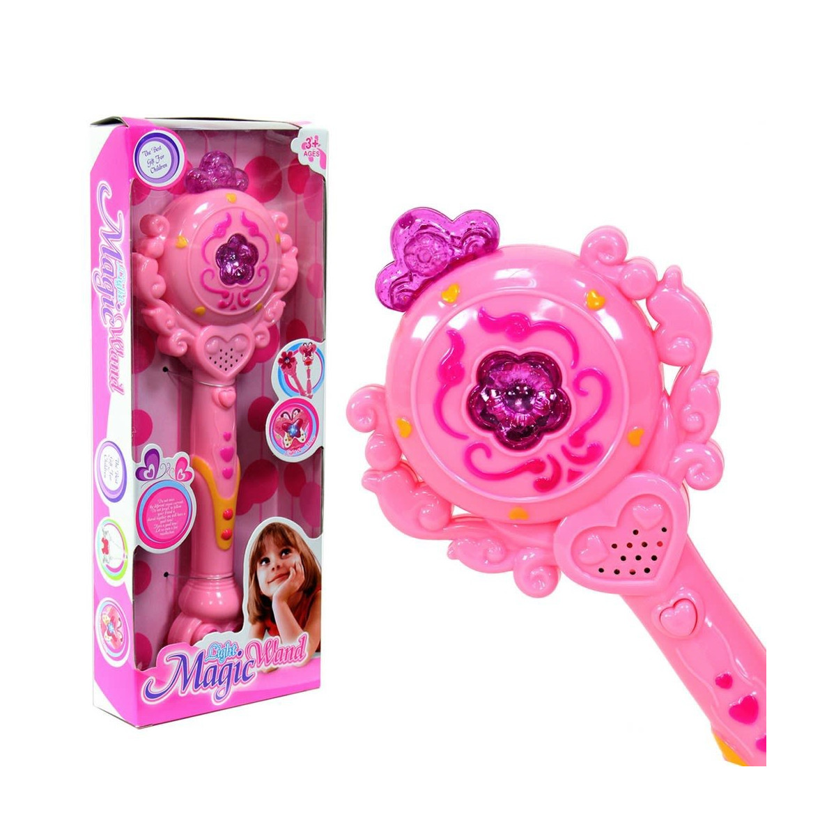 Bâton magique avec lumière et son en couleur rose