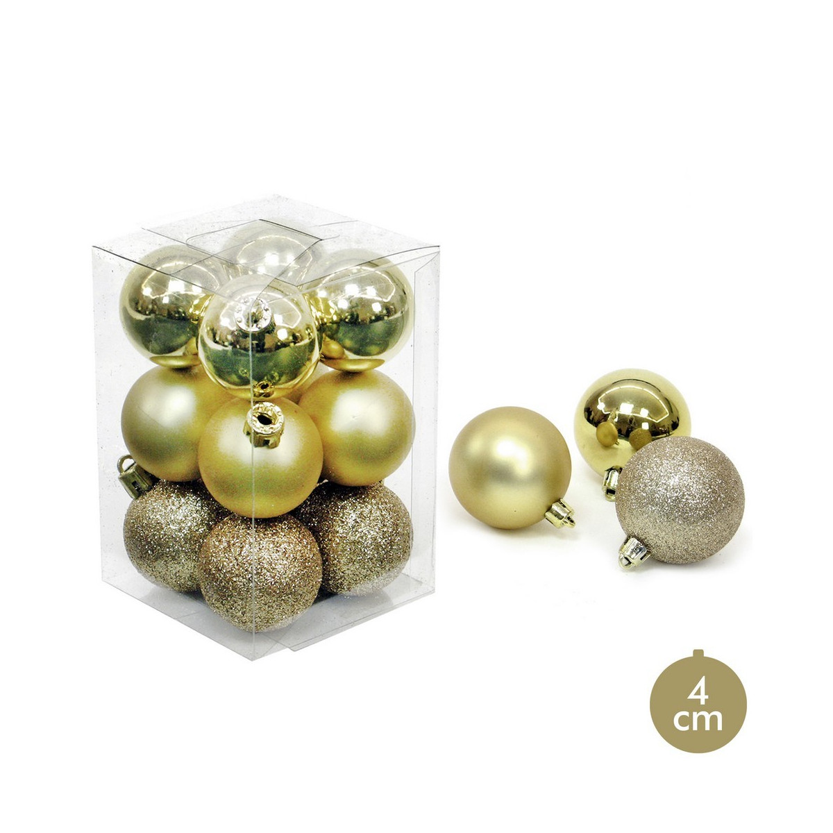 S 12 boule or décoration de Noël 4 x 4 x 4 cm