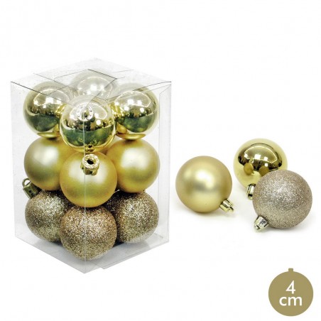 S 12 boule or décoration de Noël 4 x 4 x 4 cm