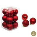 S 12 boule rouge décoration Noël 4 x 4 x 4 cm