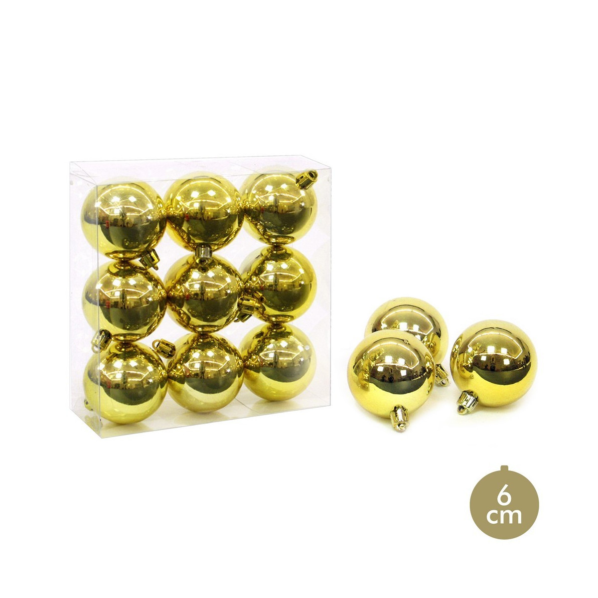 S 9 boule brillance or décoration Noël 6 x 6 x 6 cm