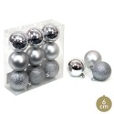 S 9 boule argent décoration Noël 6 x 6 x 6 cm
