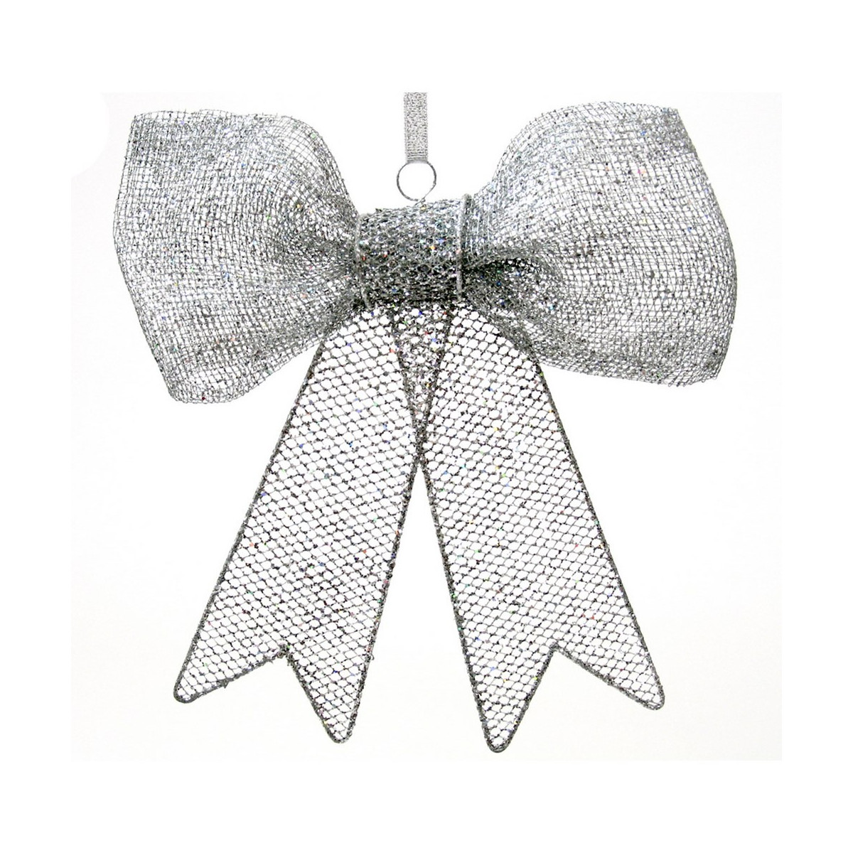 Nœud en métal argent décorations de Noël 20 x 4 x 22,50 cm