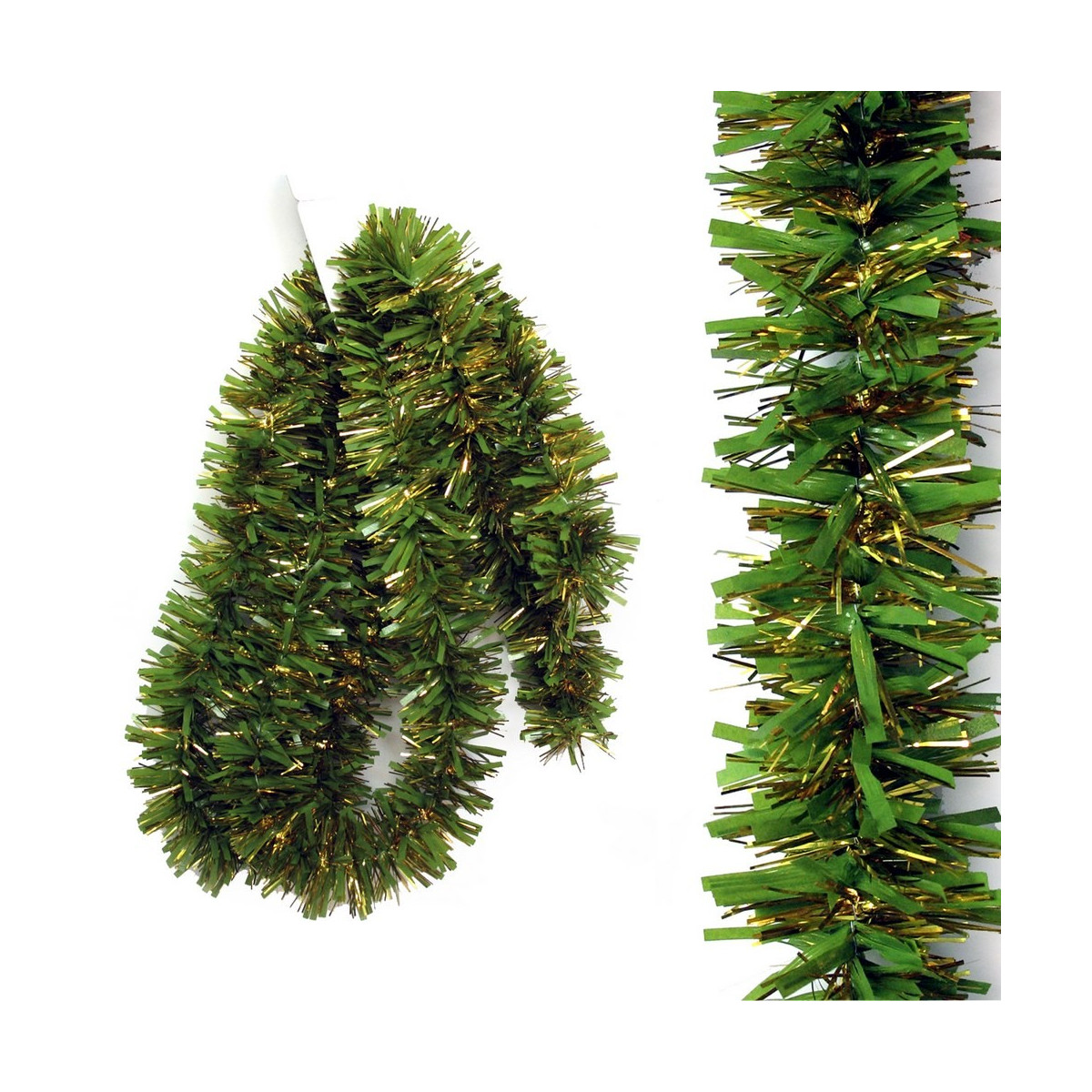 Mini décoration de noël boa vert or 150 x 4 x 4 cm