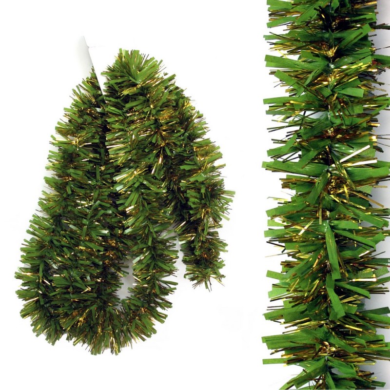 Mini décoration de noël boa vert or 150 x 4 x 4 cm