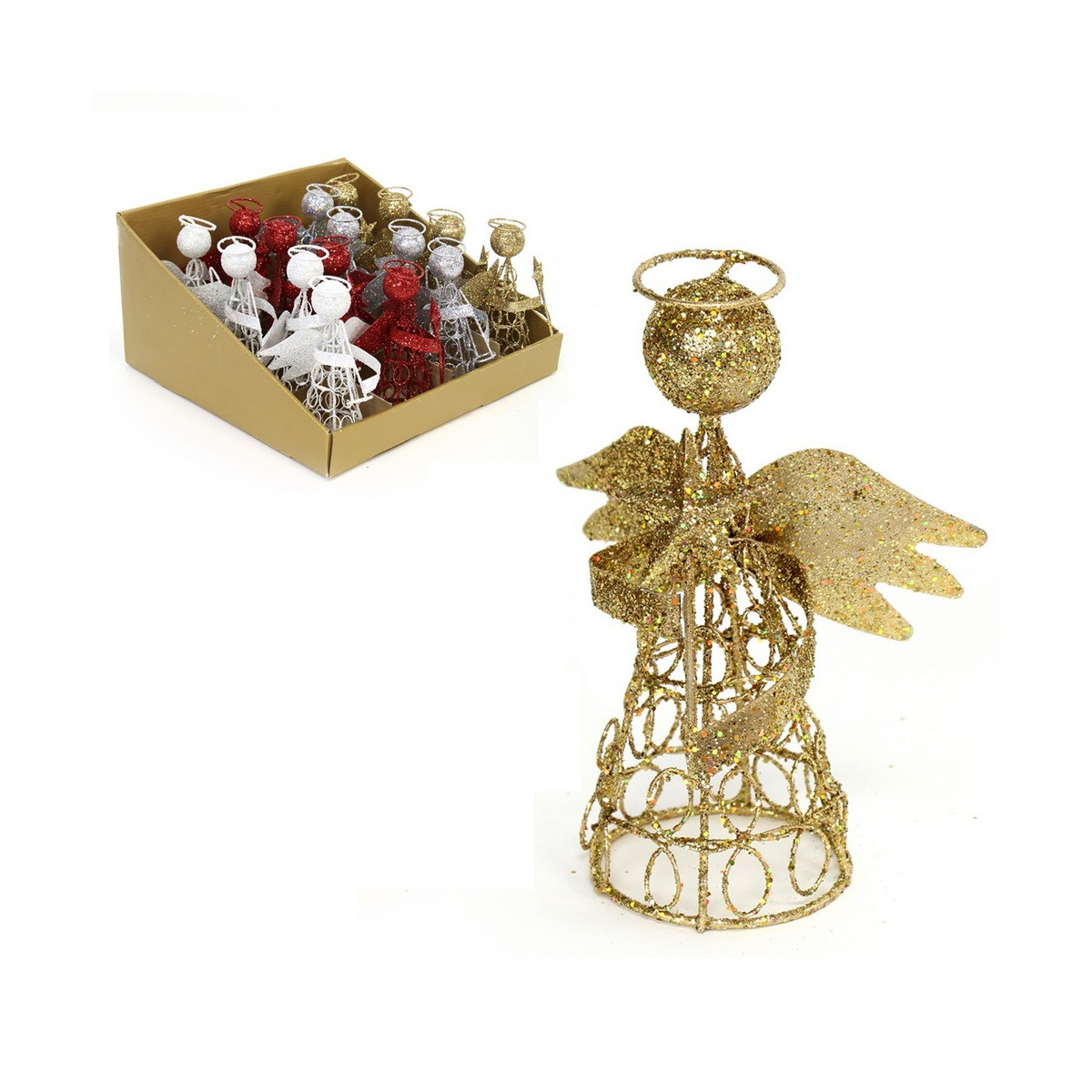 ange métal 4 c décoration noël 10 x 6 x 14 cm