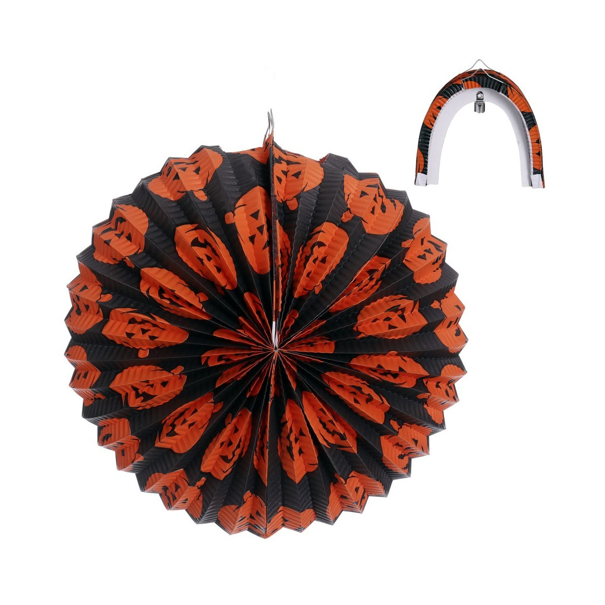 Lanternes citrouilles papier 28 x 28 x 28 cm