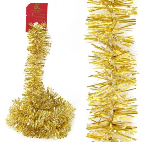 Mini décoration de noël boa des neiges doré 150 x 5 x 5 cm