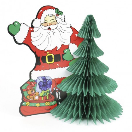 Décoration De Noël En Papier Sapin Père Noël 26 X 18 X 27 Cm