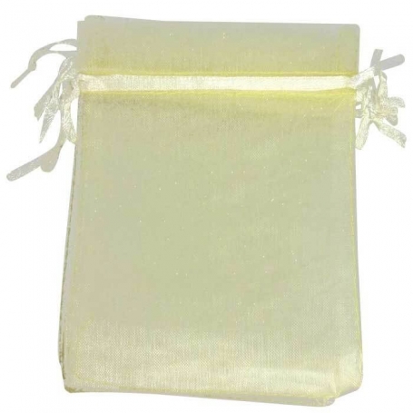 Pochette cadeau organza beige 13x17